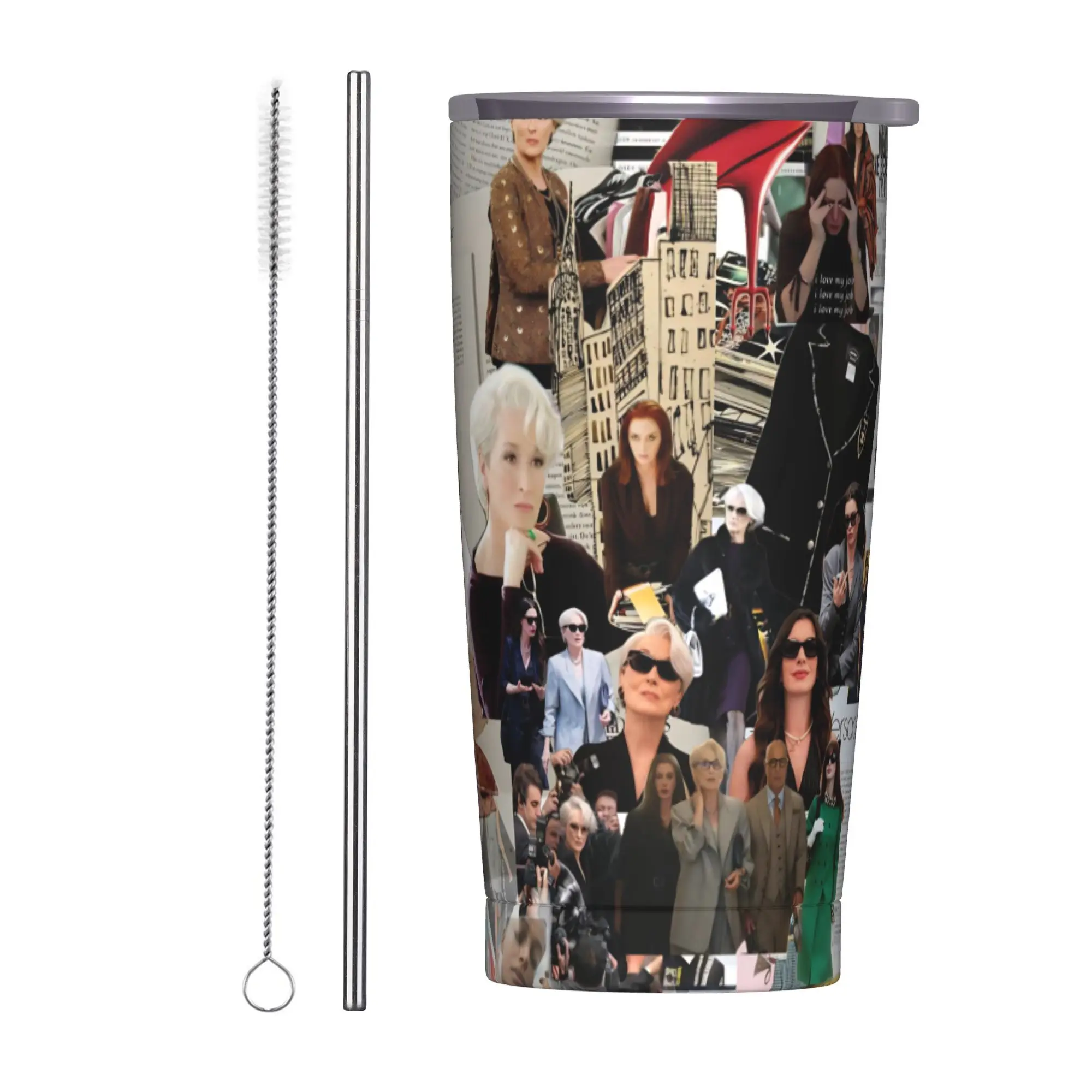 The Devil Wears Pradas 2 Moive Tumbler Vacuum Insulated  Coffee Cups Vacuum Flask Travel Outdoor Mug Hot Cold Drink 20oz