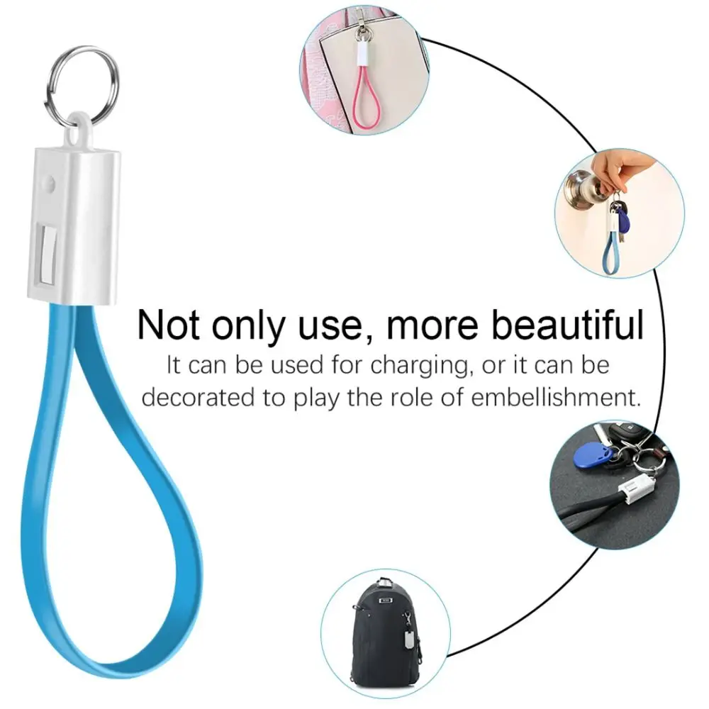 Key Chain Type C Keychain USB Cable Micro USB Data Sync Mini Key Chain Charger Cord Short Portable Phone Accessories