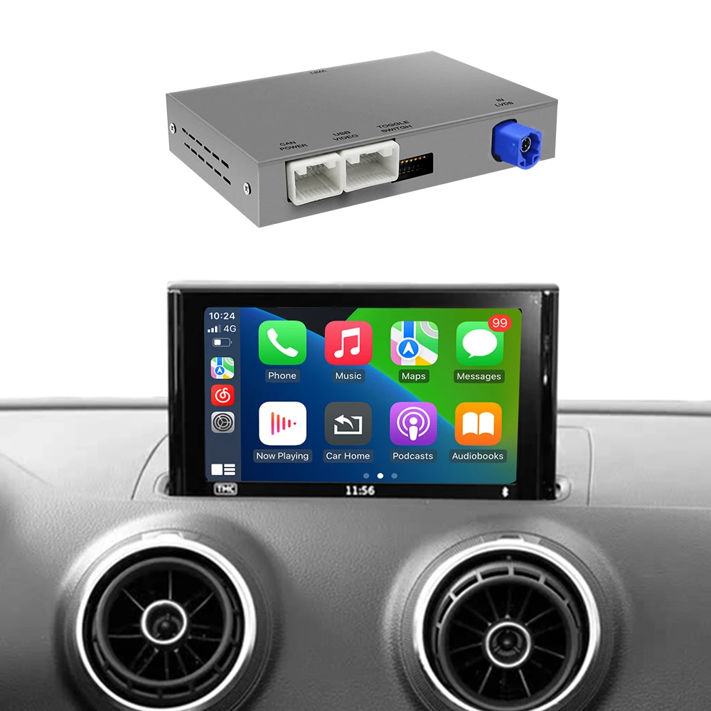 Draadloze CarPlay voor Audi A3 S3 8V Q2 2013-2018 Android Auto met Spiegel inkt AirPlay Reverse camera Navigatie Functies - afbeelding 2
