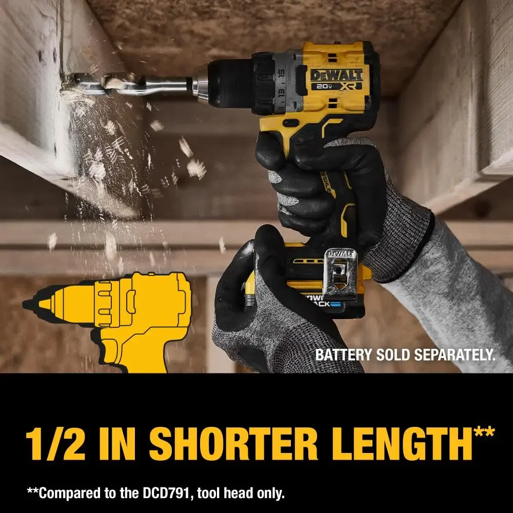 DEWALT DCD800 Kit 1/2in Brushless Cordless Drill Driver 20V Electric Screwdriver Lithium Tools 2000RPM 90NM With Battery Charger