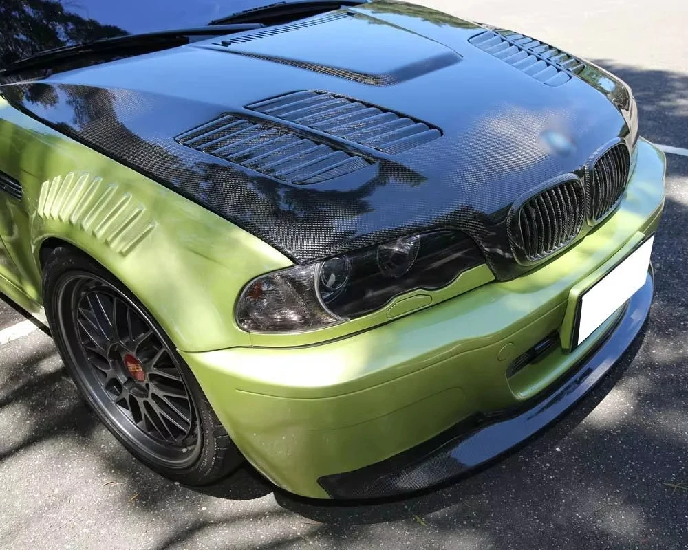 For 3 Series E46 1996-2004 M3 Style Car Carbon Fiber Front Bumper Engine Hood Bonnet Body Kits