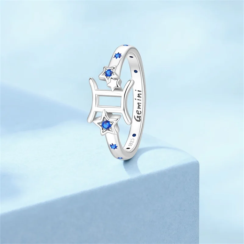 

Hot Sales 925 Sterling Silver Gemini Ring Classic Popular Original For Women Girls Fine Birthday Anniversary Lucky Jewelry Gifts