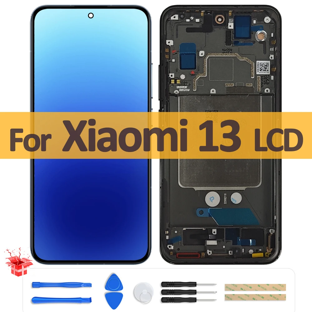 샤오미 13 2211133C 2211133G용 오리지널 6.36인치 AMOLED LCD 디스플레이 터치 스크린 디지타이저 어셈블리 미 13 스크린 교체용