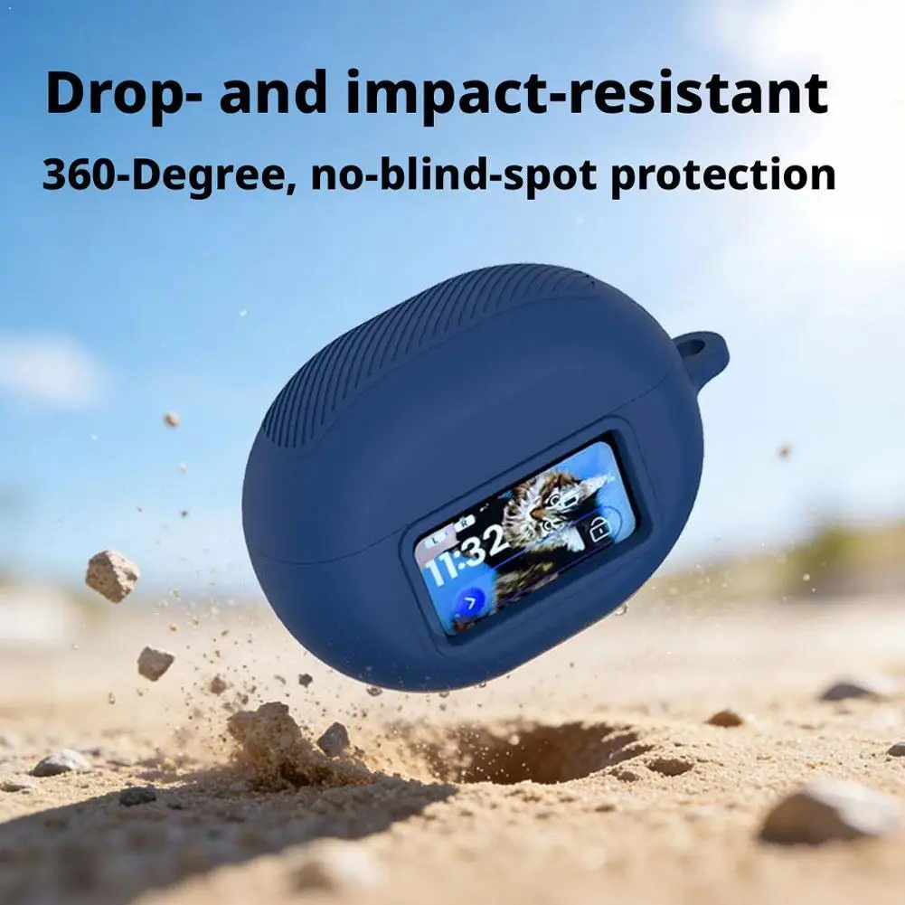 Silicone Case for TOZO NC20 Pro / NC20 Earbuds, Shockproof Protective Cover, Anti-Scratch Skin Shell with Keychain for TOZO NC20