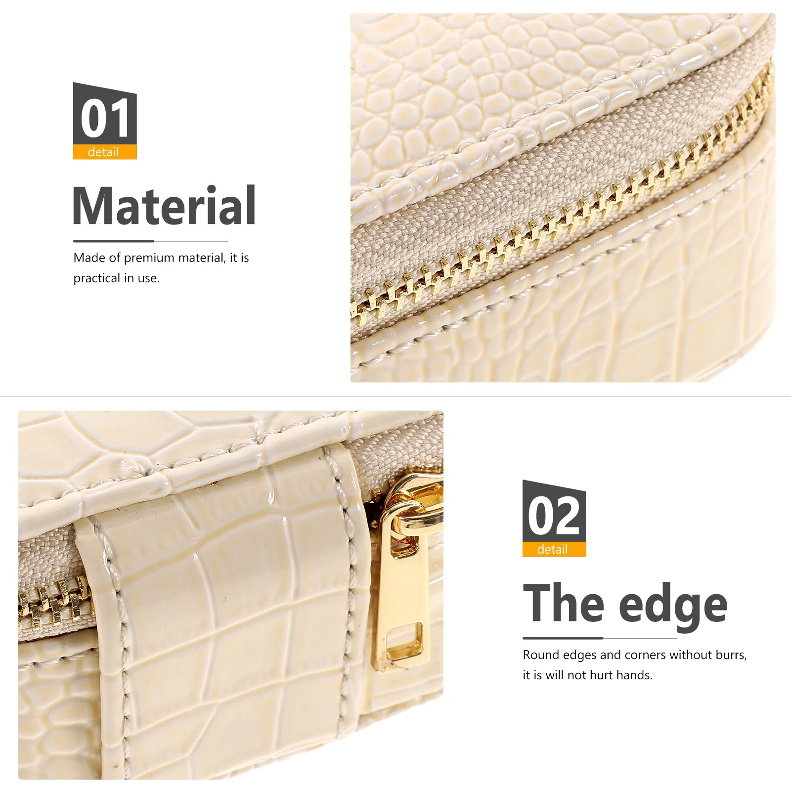 

Small Jewelry Box PU Material Compact Organizer for Earrings Necklaces Rings Travel Storage Case Portable Desktop Decor