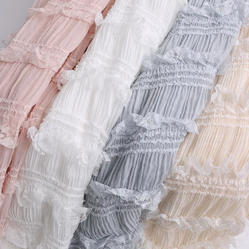 

Fungus Edge Chiffon Embroidery Fabric Women's Dress Dress Wedding Dress Fabric Striped Elastic Hook Embroidery Fabric Sewing