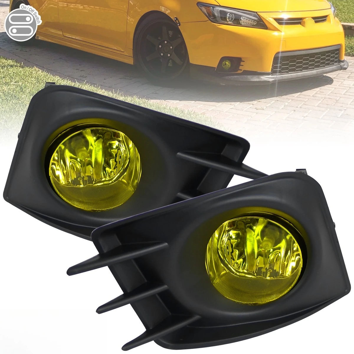 

Yellow Fog Lights Fits 2011 2012 2013 Scion tC Driving Bumper Lamp+Switch+Wiring
