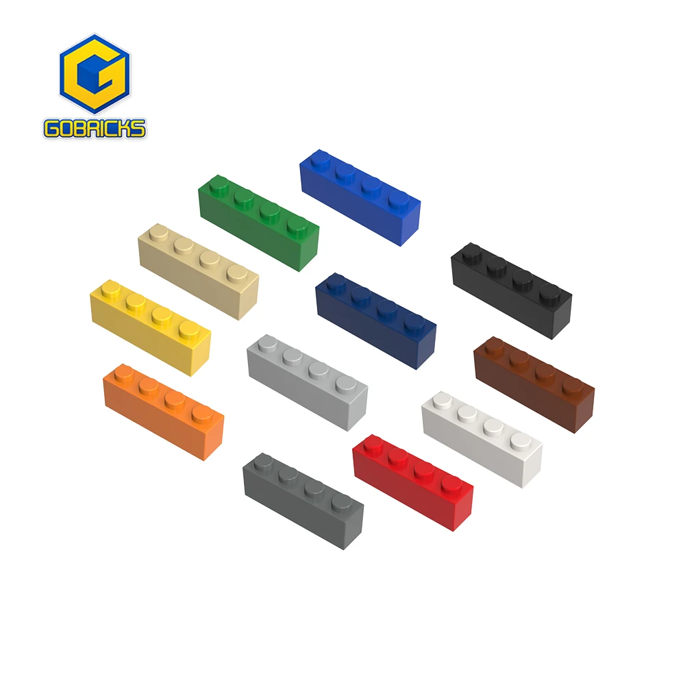 

Gobricks 50 шт. 3010 строительные блоки кирпич 1x4 детали строительные сборки совместимые блоки игрушки для детей развивающий подарок