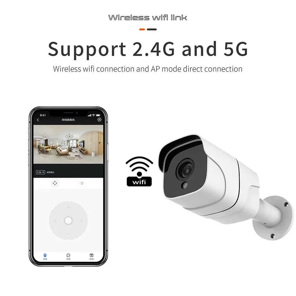 ANSVICAM 2K 5MP IP Camera Tuya 5G Wifi Outdoor Waterproof  Onvif Metal Bullet Camera 1080P CCTV Wireless Security Surveillance
