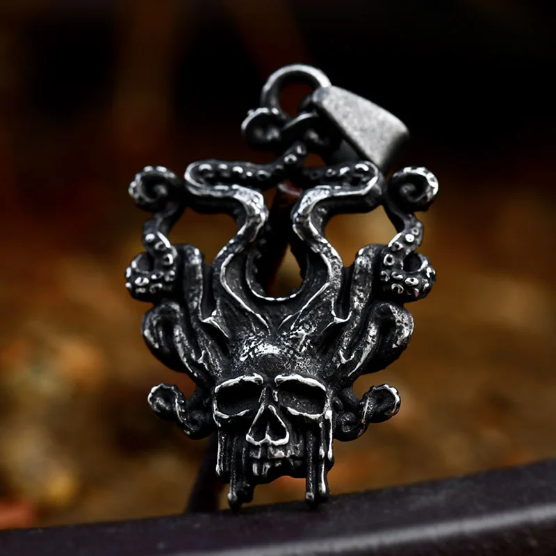 BEIER Stainless Steel Dark Style Kraken Octopus Ship\'s Anchor Pendant Pendant fashion Chain Necklace men/women Jewelry BP8-1060