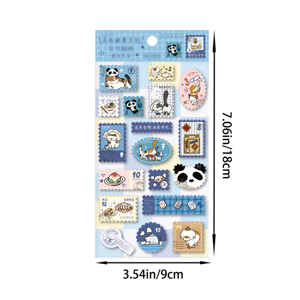3 أوراق من ملصقات الطوابع الغريبة، سلسلة سفر القطط، كتيبات الطلاب، مواد DIY، ملصقات تزيين دفتر الملاحظات #6