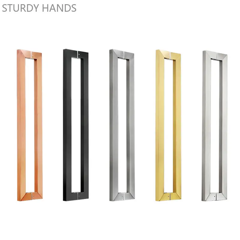 1 Pair Thickened Stainless Steel Glass Door Handle Bathroom Office Sliding Door Handles Home Hardware Kitchen Accessories