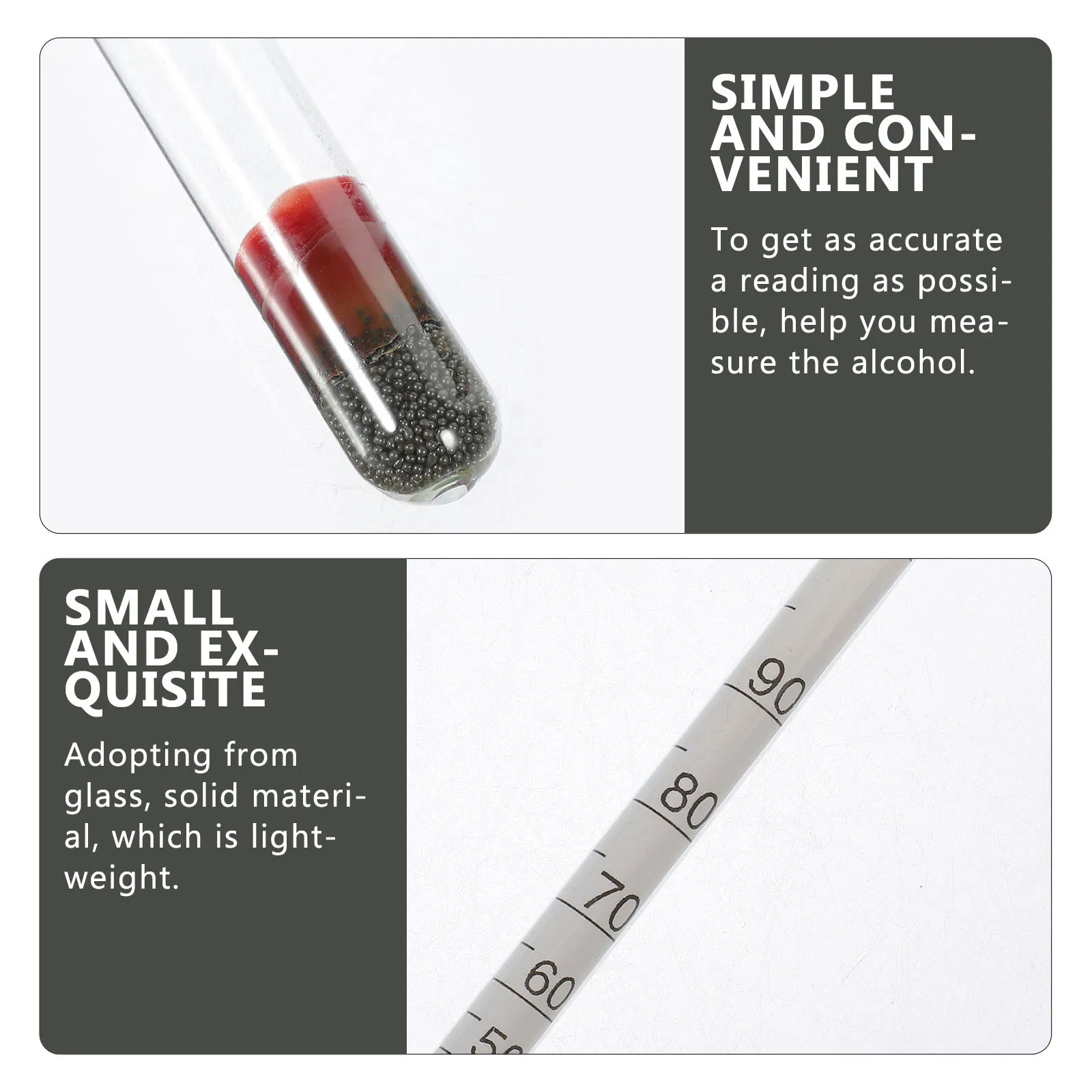 

1Set Triple Scale Alcohol Hydrometer Glass Plastic Lightweight Accurate Tester for Home Brew Beer Wine Making Kit Alcohol Meter