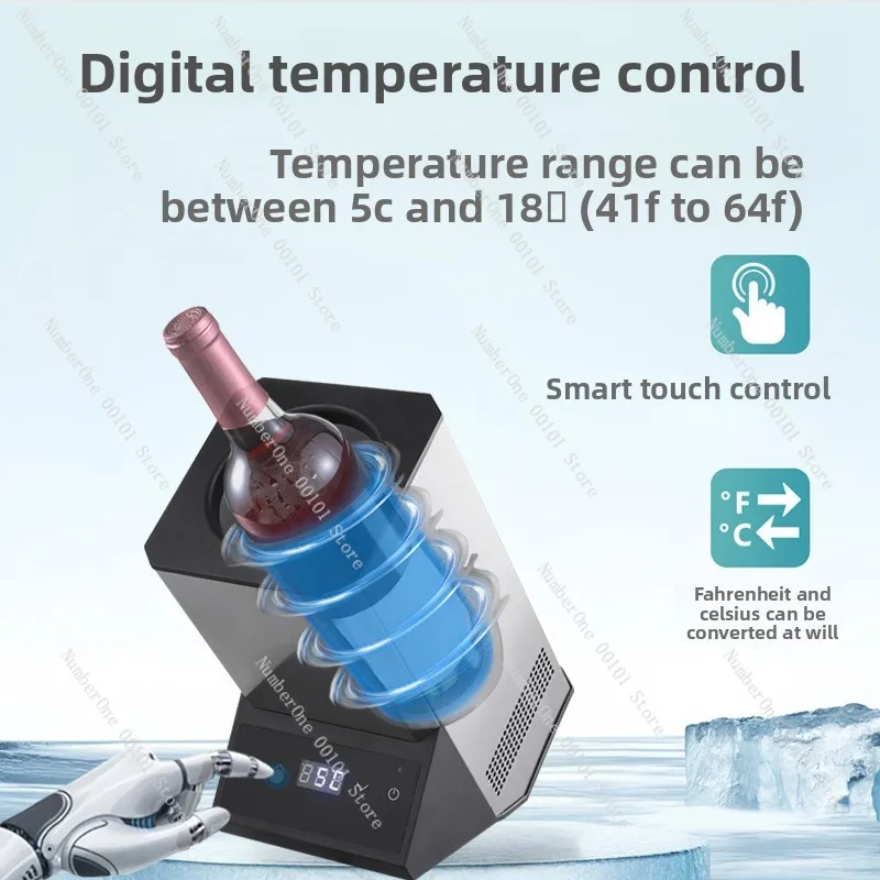 Adjustable Temperature Stainless Steel Electric Wine Cooler Red Wine Cooling Aerator For Household Use