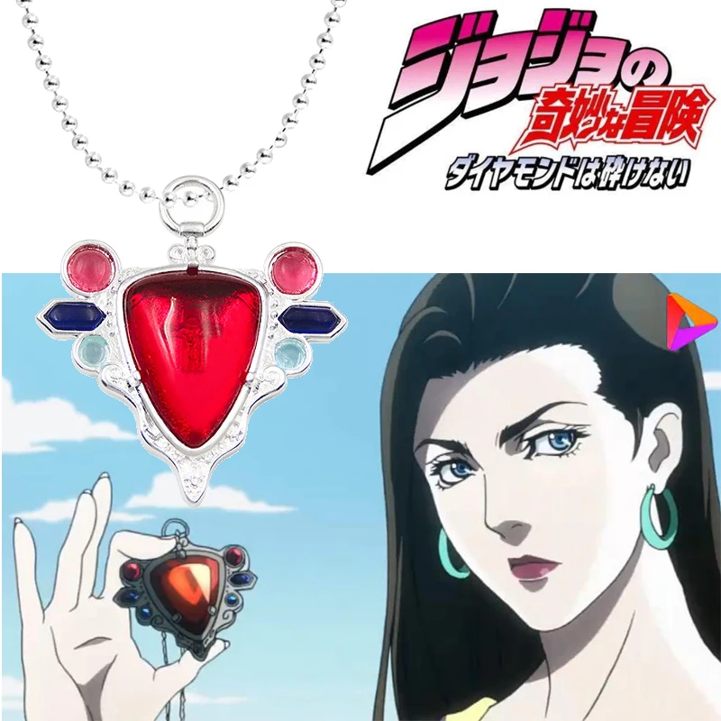Necklace for Women JoJos Bizarre Adventure Necklaces Red Stone of Aja Pendant Trend Neck Fashion Lovers Party Girl Gift Jewelry