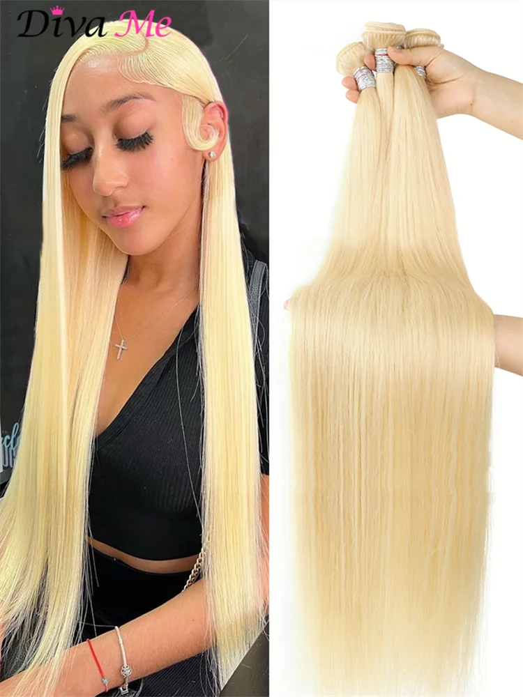 613 Honey Blonde Color Hair Extension Brazilian Hair Weave Bundles 36 38 40 inch Straight Remy Human Hair Bundles Wholesale Hair