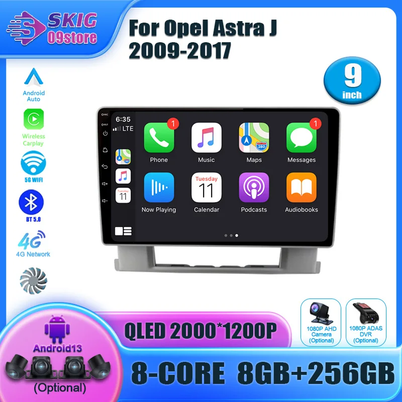 

For Opel Astra J 2009-2017 Android13 Touch Screen Autoradio Car Stereo Radio Video Player Navigation GPS Multimedia Video Player