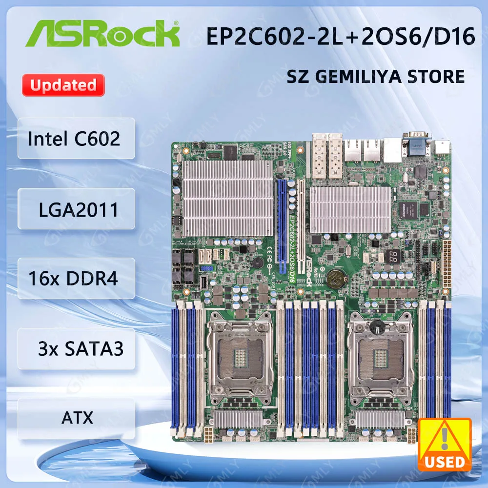 ASROCK EP2C602-2L+2OS6/D16 Motherboard LGA 2011 Intel C602 16 x DIMM DDR3 Supports Intel Xeon Processor E5-1600/2600/4600& v2
