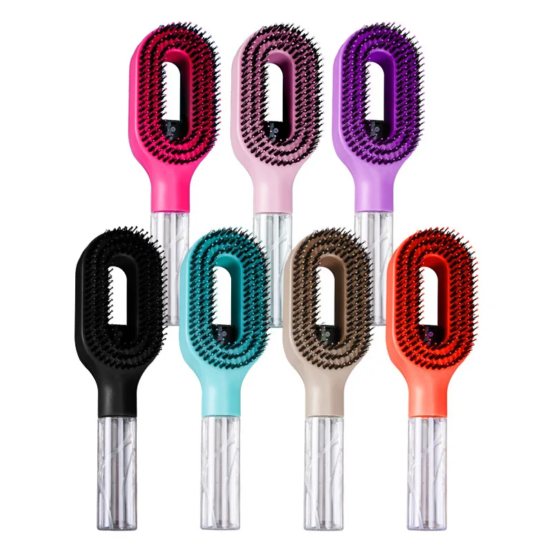 2 in 1 Spray Massage Comb Essential Oil Water Spray Bottle Anti Static Scalp Massager for Hair Detangling Daily Hair Care Salon