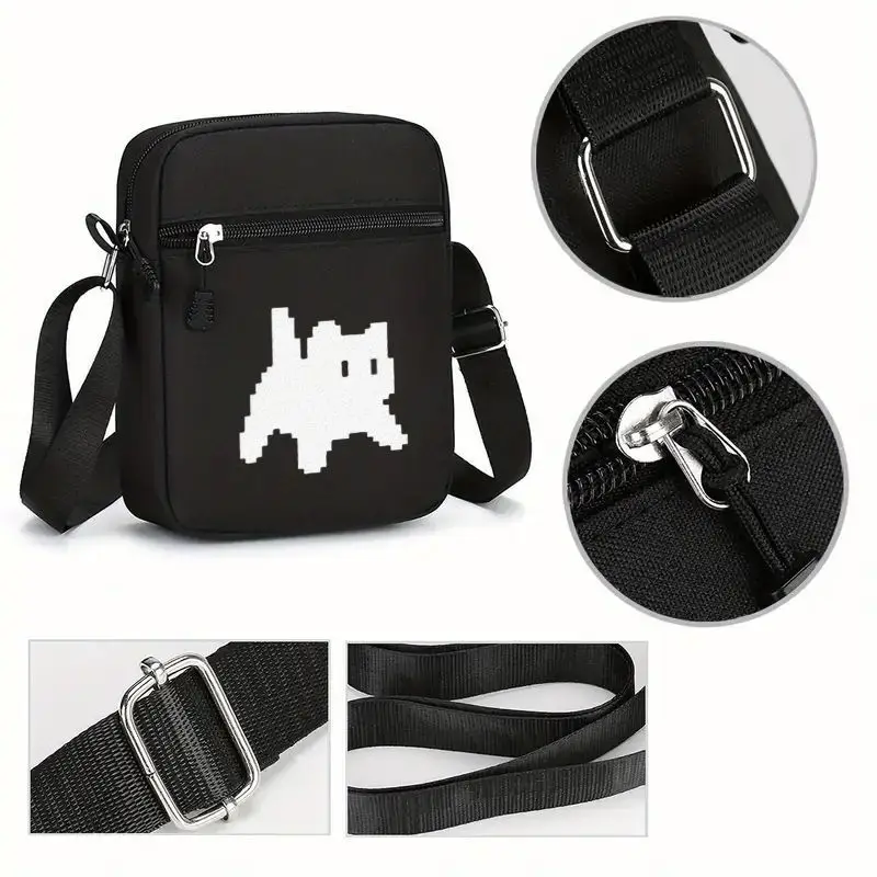 Retro 8-Bit Pixel Crossbody Bag for Strap Gaming Sling Backpack Handheld Messenger Bag Pixelated with Golden Unisex Street Style - view 5
