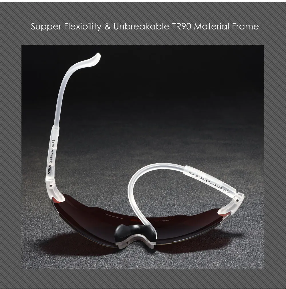 KDEAM Hohe-Ende Radfahren Gläser Ultra Licht TR90 Material Photochrome/Polarisierte Sonnenbrille Männer Einstellbare Tempel Länge – Detail 9