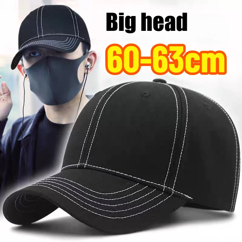 

Large Size Pure Cotton Hardtop Baseball Caps Dad Summer Sun Hats Man Big Head Sports Snapback Caps Trucker Cap 56-59cm 60-63cm