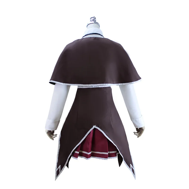 Retro Gothic School Uniform Cosplay Set, Long Sleeve Top with Cape & Pleated Skirt for Themed Parties view 2