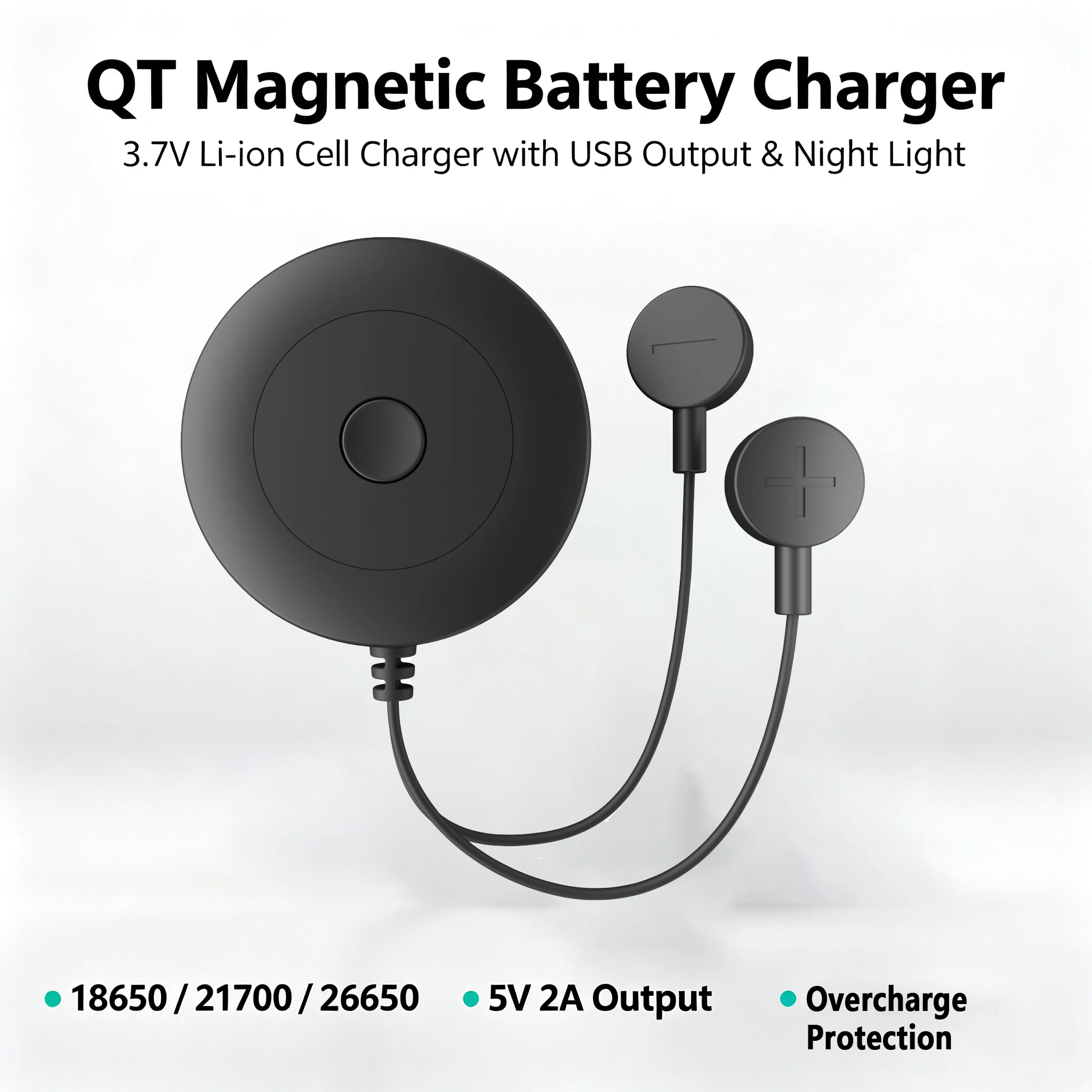 QT 3.7V Lithium Ion Charging Module With Night Light 2A Positive Negative Electrode Charger Board For 18650/20700 Li-ion Batter