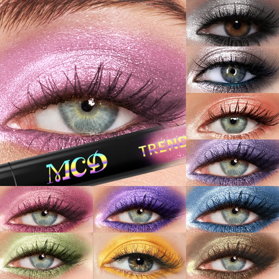 1 Stück wasserfester flüssiger Lidschattenstift in 13 Farben – Hochglänzend, langanhaltend und wischfest, Make-up-Geschenke, sieht glitzernd aus, Augenkosmetik