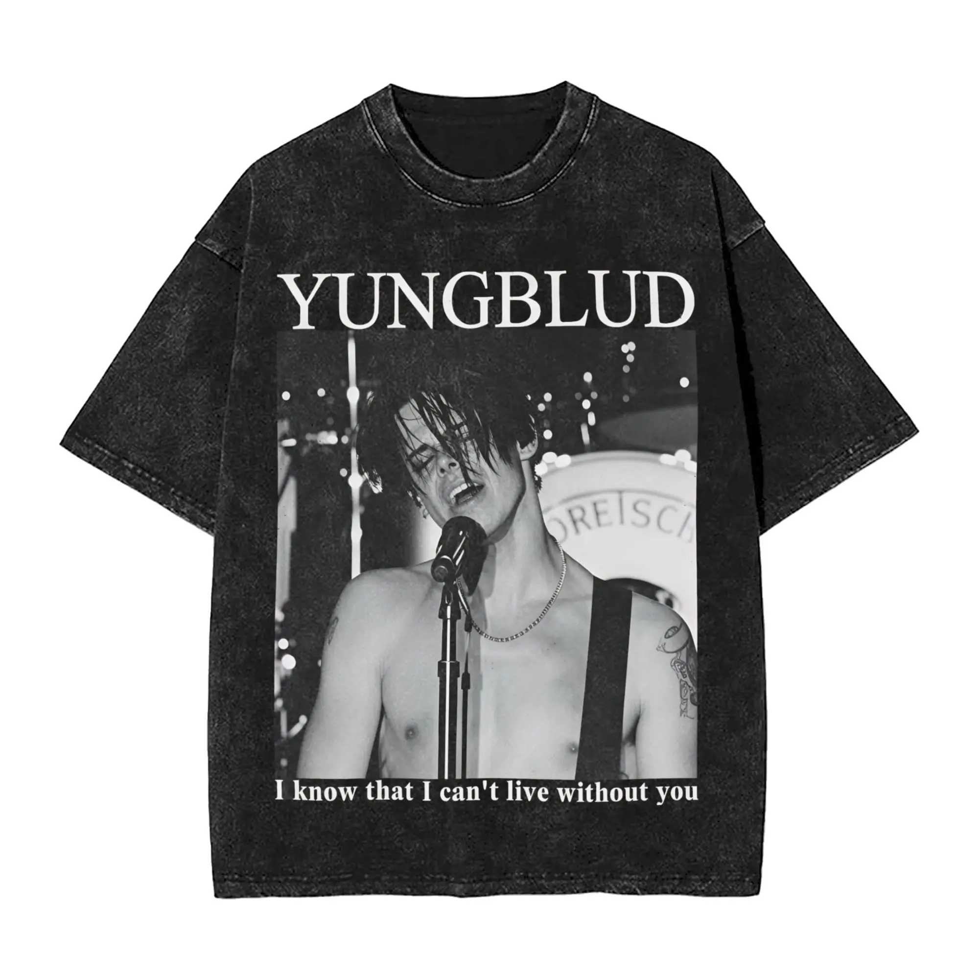 Rapper Yungblud Washed T-Shirt Couple  Y2K Retro Cotton T Shirts Summer O Neck Harajuku Tee Shirt Custom DIY Plus Size Tops