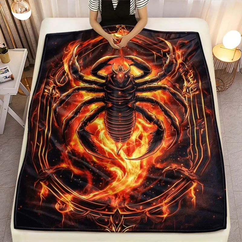 Gothic Black Spider Flannel Blanket Purple Castle Archway Fleece Blanket Soft Warm Cozy Throw Blankets For Bed Sofa Halloween