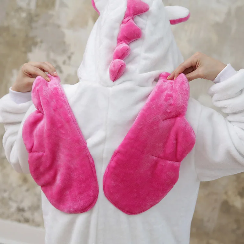 Cute Unicorn Halloween Cosplay Costumes  Onesies Adult One-Piece Pajamas Jumpsuit Sleepwear Nightgown Flannel Jumpsuit Homewear