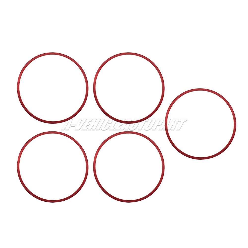 Red Air Vent Rings 5 Pcs New For Audi TT TTS TTRS Mk3 8S 2015-2023 Dashboard AC Vent Outlet Ring Trim Decor Car Accessories