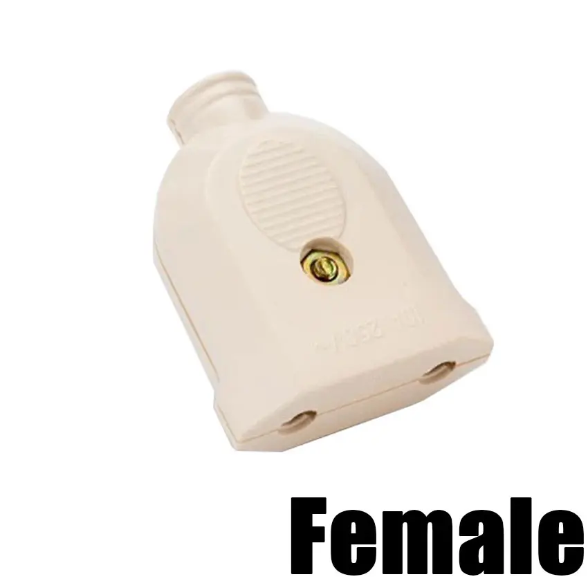 ABS 10A 250V 2 Pin EU Plug Male Female Socket DIY Wiring Power Connector