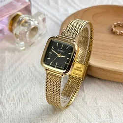 Retro Ladies Watch Versatile Luxury Gift Quartz Watch for Women Simple Small Dial Watches Stainless Steel Strap Wristwatches