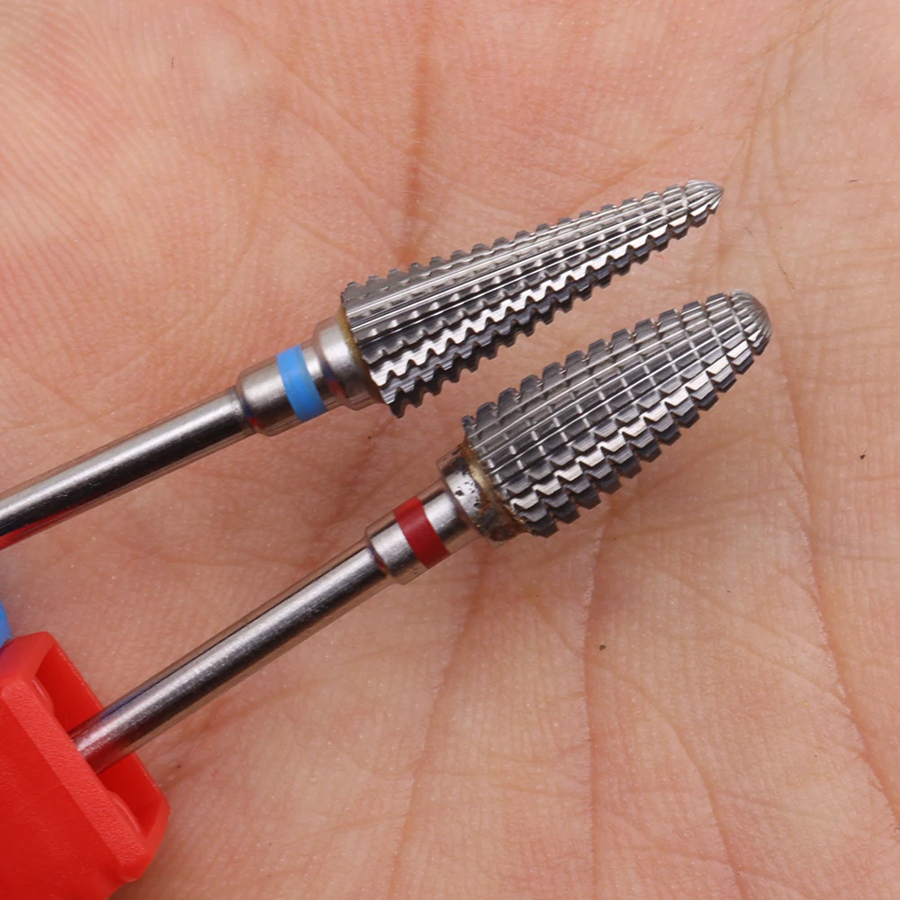 Brocas de aço de tungstênio para unhas, brocas de carboneto de 3/32 '', remoção rápida para manicure, pedicure e polimento de cutícula