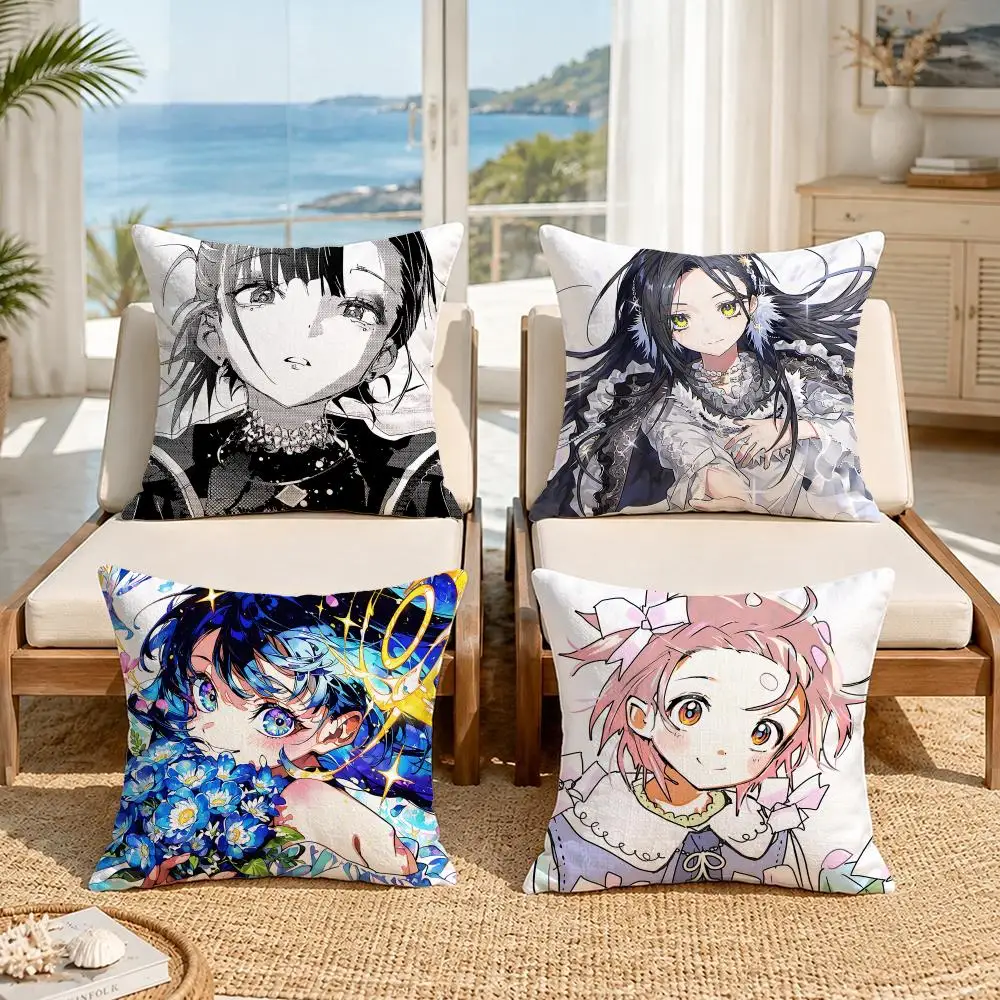 Anime medalist Cushion Cover Premium Skin‑Friendly Short Plush Pillow Cover, Airy Casual Cushion for Hotel Homestay