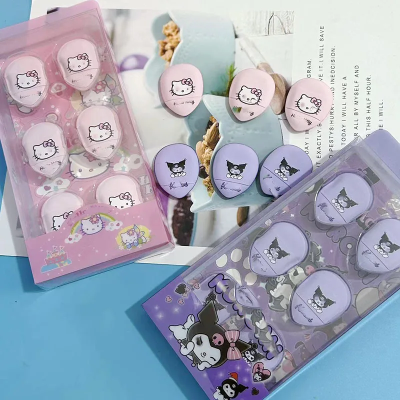 

Anime Hello Kitty Makeup Accessory Kt Cat Kuromi Powder Puff Thumb Puff Cartoon Portable Sponge Air Cushion Puff Beauty Egg Toy