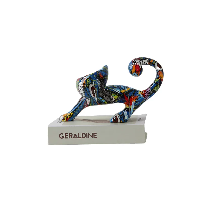 Water transfer kitten resin home handicraft ornament living room desktop office decoration gift