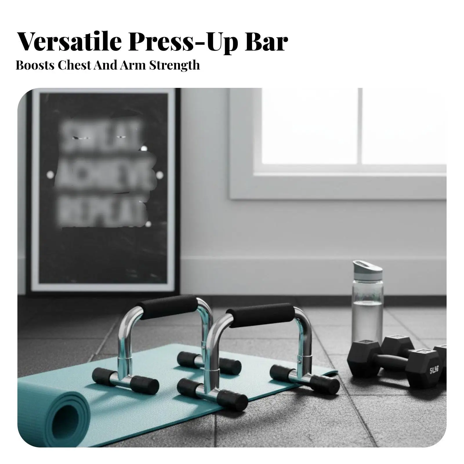 2 Pieces I-Shaped Press-up Frame Non-Slip Press-up Handles Stable Base Pushup
