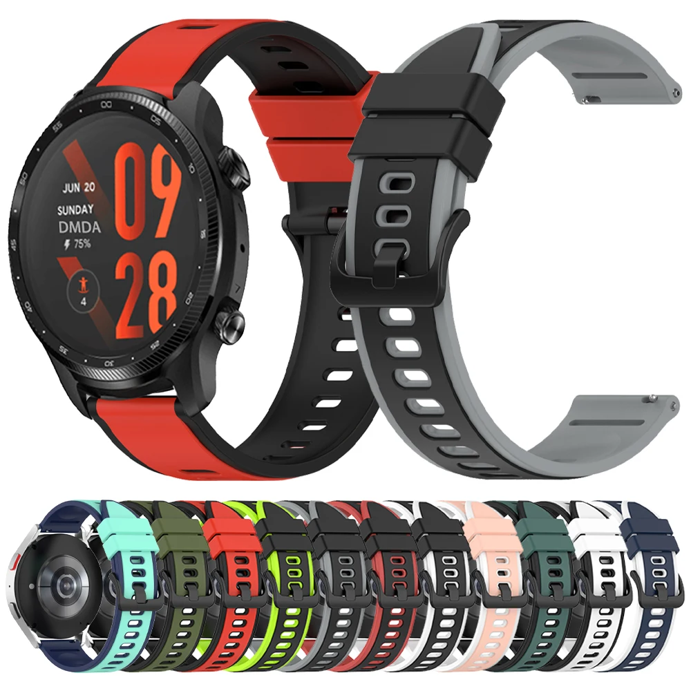 Per TicWatch Pro 3 Ultra GPS cinturino in caucciù orologio GTH 2/LTE/GTX/Pro X/GTW/E3/S2