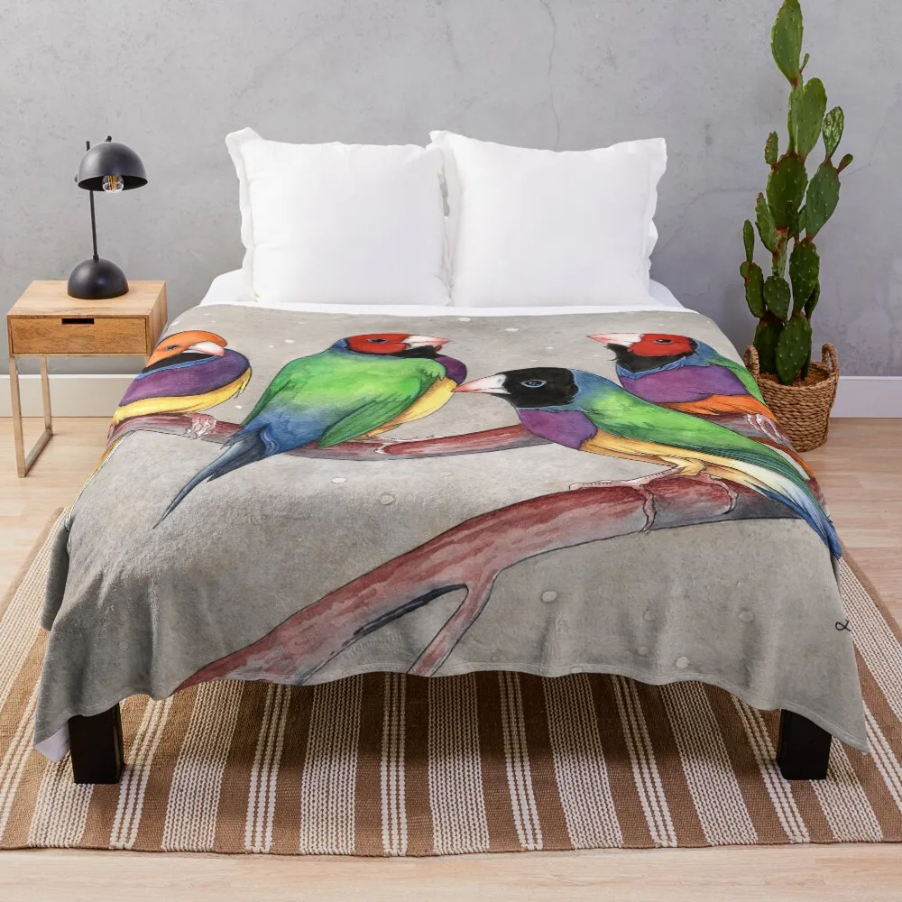 

Gouldian Finch Throw Blanket Luxurious Soft Fuzzy Blanket for Sofa Bed