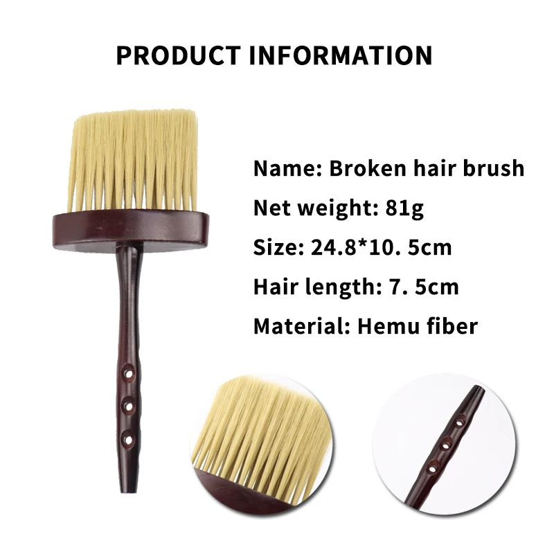 1 professional ultra soft cork long handle neck and face dust removal cleaning brush, salon hairstyle tool brush image 2