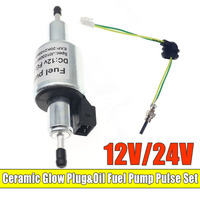 12V/24V For 1-5KW Webasto Eberspacher Ceramic Glow Plug&Oil Fuel Pump Pulse Set Replacement Parts for All Diesel Parking Heaters