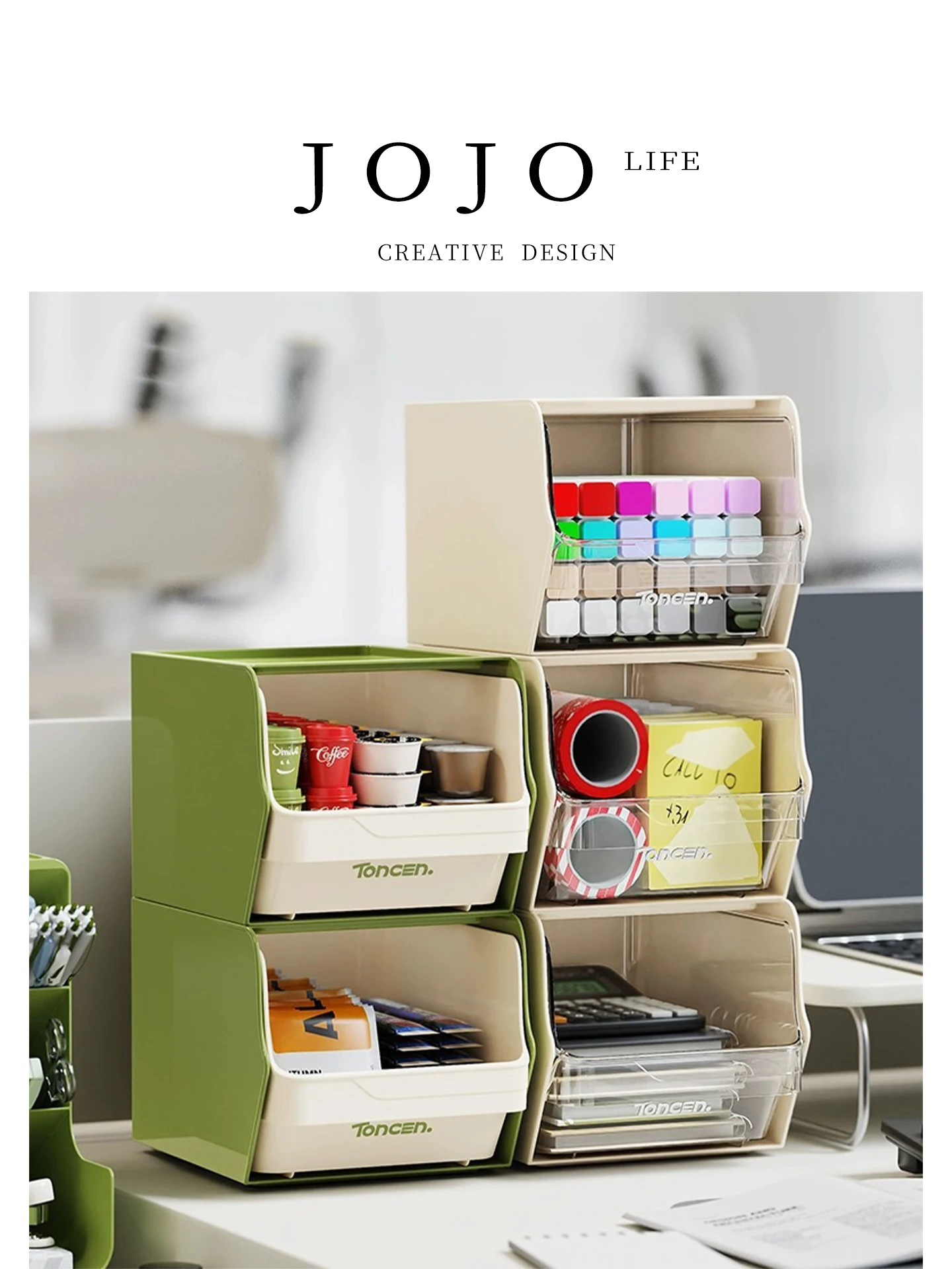 Caja de Almacenamiento para Bolsitas de Té JOJOS L PD Mr. Cery, Organizador Rectangular de Escritorio para Cápsulas de Café, Estilo Japonés, Almacenamiento Universal