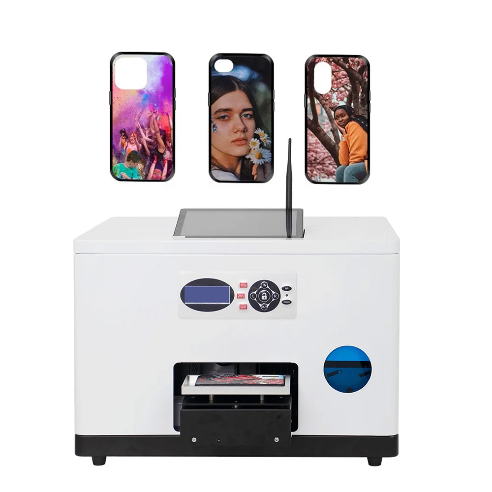 For Mini Flatbed LED Phone Case A5 Smart UV Inkjet Printer With XP600 Print Head And AI Drawing Function