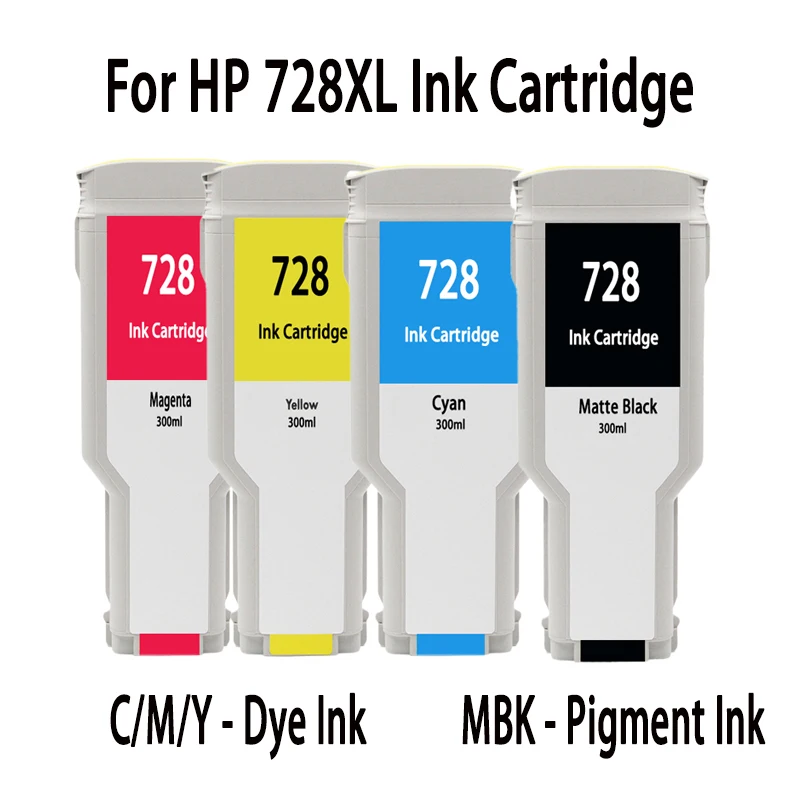For HP 728 728XL Ink Cartridge For HP DesignJet T730 T830 Printer  F9J68A F9J67A F9J66A  F9J65A Ink Cartridge