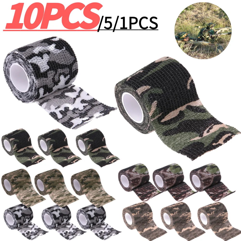 Camouflage Camo Elastoplast Adhesive Bandage Wrap Stretch Self Adherent Tape for Wrist Ankle Slices Sports Safety