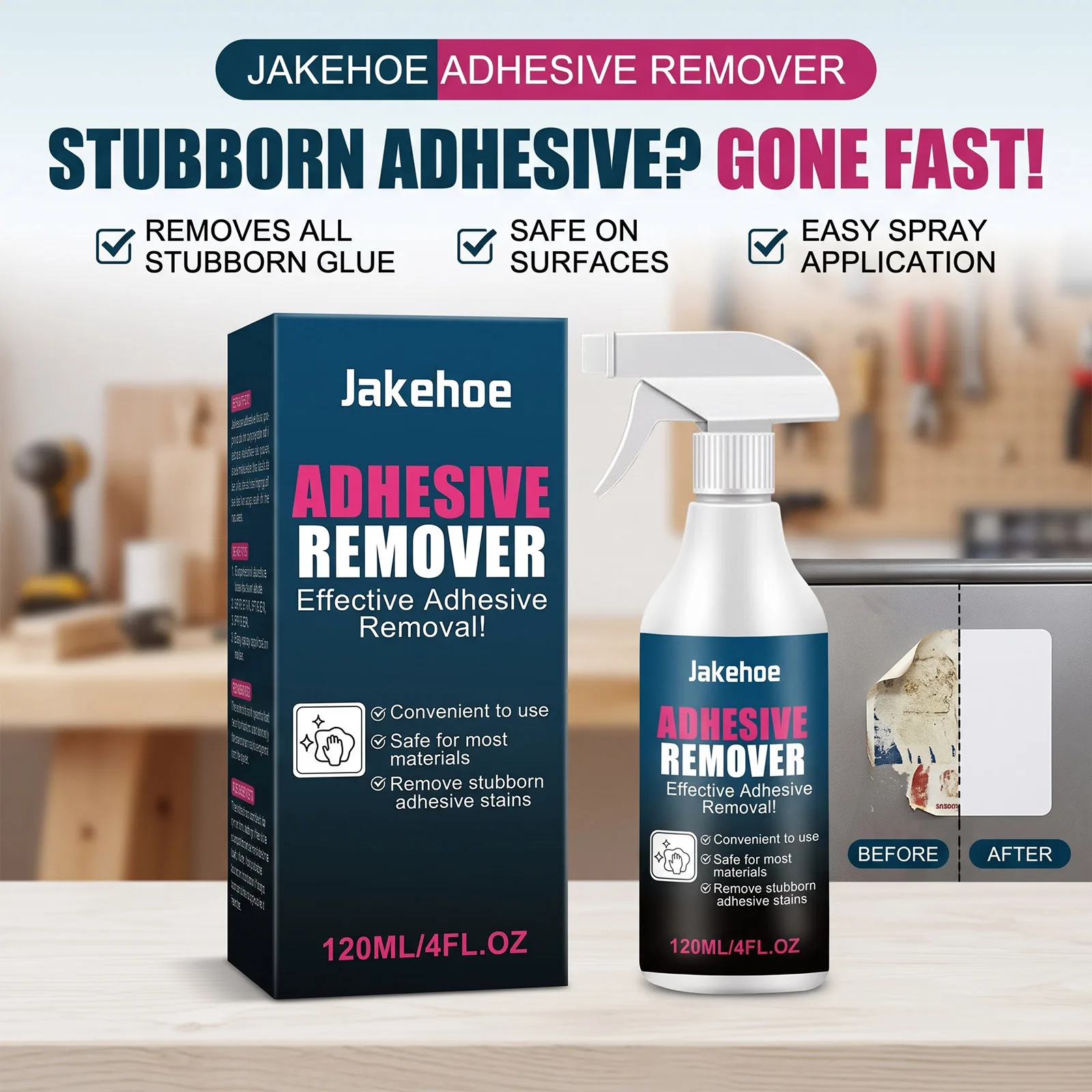 Adhesive Remover Cleaner Multi Surface Glue Residue Eliminator Sticker Label Tape Stain Remover Household Daily Cleaning Care