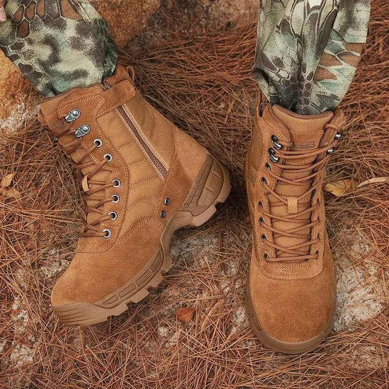 

Retro Style Men's Soft Leather Comfortable and Breathable High-top Leather Boots Lace-up British Style Short Boots Spring